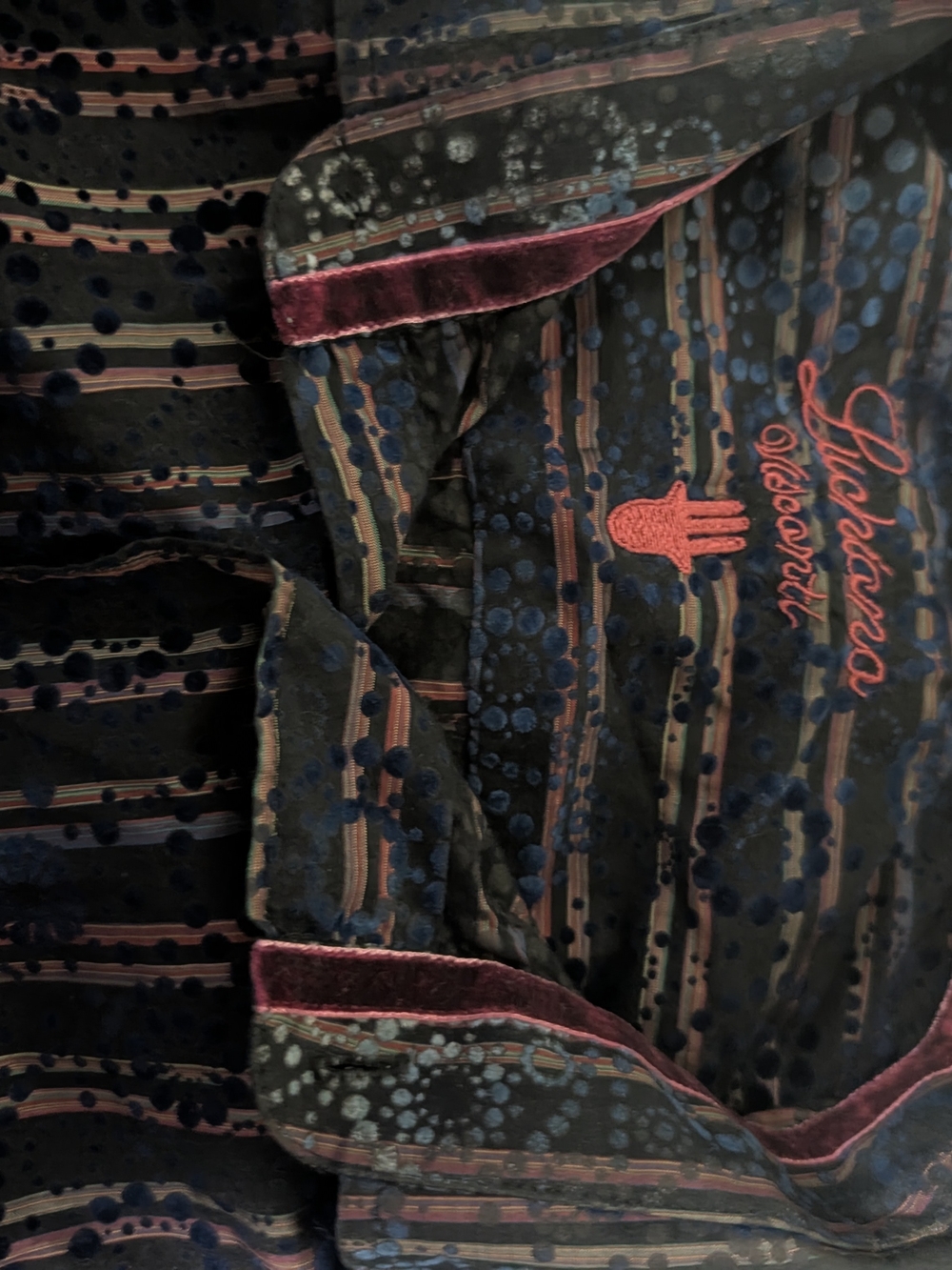 Luchiano Visconti Men's 2XL Long Sleeve Button Up Shirt Black Red Abstract Print - Picture 6 of 8